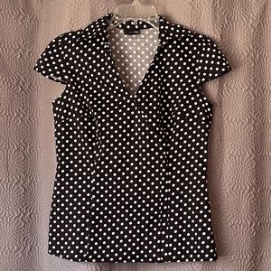 East 5th Black and White Polkadot Blouse